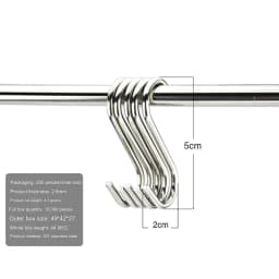 Stainless Steel S Hooks with Sharp Tip Utensil Meat Clothes Hanger Hanging Hooks for Butcher Shop Kitchen Baking Tools
