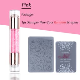 1pc Transparent Silicone Nail Art Stamping Kit French Design For Manicure Plate Stamp Polish Seal Two Side Stamper Scraper Tools