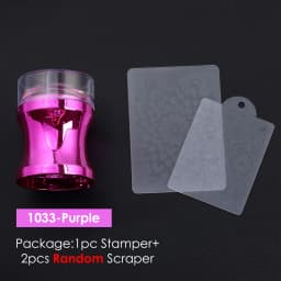 1pc Transparent Silicone Nail Art Stamping Kit French Design For Manicure Plate Stamp Polish Seal Two Side Stamper Scraper Tools
