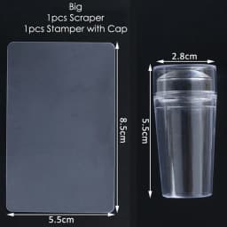 1pc Transparent Silicone Nail Art Stamping Kit French Design For Manicure Plate Stamp Polish Seal Two Side Stamper Scraper Tools
