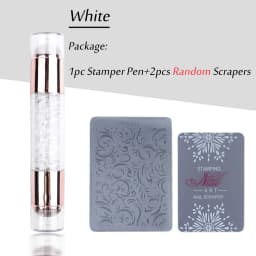 1pc Transparent Silicone Nail Art Stamping Kit French Design For Manicure Plate Stamp Polish Seal Two Side Stamper Scraper Tools