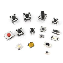 125PCS Assorted Micro Push Button Tact Switch Kit - 25 Types, Including Reset & Mini Leaf Switches, SMD/DIP 2*4 3*6 4*4 6*6