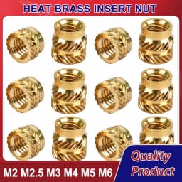 M2 M2.5 M3 M4 M5 M6 Brass Insert Nut Hot Melt Heat Knurled Embed Injection Copper Insertnut 3D Print Plastic Board Nuts Inserts
