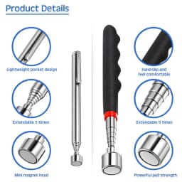 Extendable Pickup Rod Stick,Magnetic Picker Mini Portable Telescopic Magnetic Magnet Pen For Picking Up Screws Nut Bolt