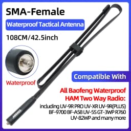 ABBREE CS Tactical Antenna SMA-Female Dual Band VHF UHF 144/430Mhz Foldable For Walkie Talkie Baofeng UV-21 UV-5R QuanSheng K5