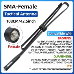 ABBREE CS Tactical Antenna SMA-Female Dual Band VHF UHF 144/430Mhz Foldable For Walkie Talkie Baofeng UV-21 UV-5R QuanSheng K5