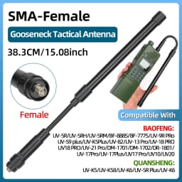 ABBREE CS Tactical Antenna SMA-Female Dual Band VHF UHF 144/430Mhz Foldable For Walkie Talkie Baofeng UV-21 UV-5R QuanSheng K5