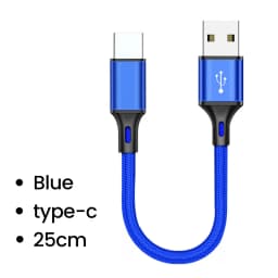 0.25M Short Cable Micro USB Cables Type C Data Cord Fast Charging Portable Wire for Power Bank iPhone 15 Samsung Android Phone