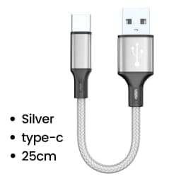 0.25M Short Cable Micro USB Cables Type C Data Cord Fast Charging Portable Wire for Power Bank iPhone 15 Samsung Android Phone