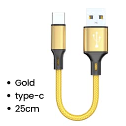 0.25M Short Cable Micro USB Cables Type C Data Cord Fast Charging Portable Wire for Power Bank iPhone 15 Samsung Android Phone