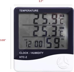 LCD Digital Temperature Humidity Meter HTC-2/HTC-1 Home Indoor Outdoor Hygrometer Thermometer Weather Station with Clock
