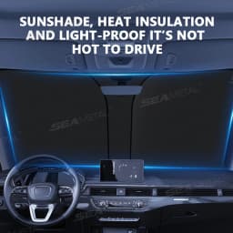 SEAMETAL Car Windshield Sun Shade Cover Foldable Front Window Sun Visor Blocks UV Refletive Car Parasol Sunshade Protector Cover