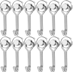 3/6/12/20Pcs Black Magnetic Hooks Cruis Heavy Duty Magnetic Hangers, Extra Strong Magnets with Hook for Hanging, Resistant Base