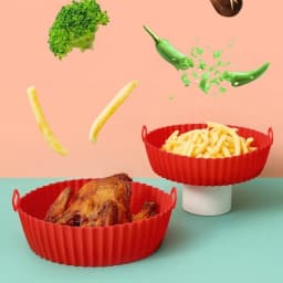 Air Fryer Silicone Liners Air Fryer Silicone Pot Reusable Silicone Air Fryer Liners Food Safe Non Stick Air Fryer Basket Accesso