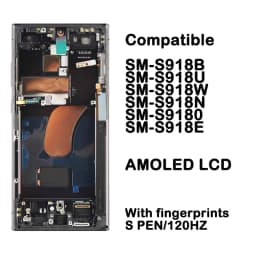 AMOLED Display For Samsung Galaxy S23 Ultra S918 LCD Display Digital Touch Screen Support Fingerprint S-Pen S918B S918B/DS