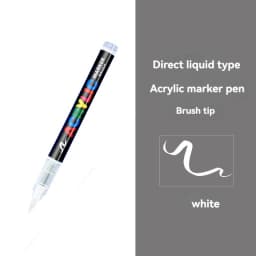 16 Colors Straight liquid Acrylic Paint Pen for Rock Painting Stone Ceramic Glass Tire Fabric Brush Tip White Marker Gold Silver