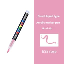 16 Colors Straight liquid Acrylic Paint Pen for Rock Painting Stone Ceramic Glass Tire Fabric Brush Tip White Marker Gold Silver