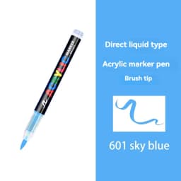 16 Colors Straight liquid Acrylic Paint Pen for Rock Painting Stone Ceramic Glass Tire Fabric Brush Tip White Marker Gold Silver