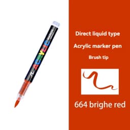 16 Colors Straight liquid Acrylic Paint Pen for Rock Painting Stone Ceramic Glass Tire Fabric Brush Tip White Marker Gold Silver