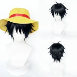 Monkey D. Luffy Cosplay Wig High Quality Anime Short Black Heat Resistant Synthetic Hair Party Hallowen Wigs