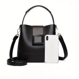 Women Leather Bucket Bag, Stylish Top Handle, Comfortable Shoulder Strap, Fashion-Forward Design Handbag Shoulder Crossbody Bags