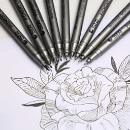 1pc Pigment Liner Pigma Micron Ink Marker Pen 0.05 0.1 0.2 0.3 0.4 0.5 0.6 Different Tip Black Fineliner Sketching Pens