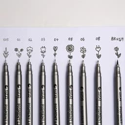 1pc Pigment Liner Pigma Micron Ink Marker Pen 0.05 0.1 0.2 0.3 0.4 0.5 0.6 Different Tip Black Fineliner Sketching Pens