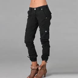 2024 Europe and the United States spring and autumn new cargo pants solid color stitching pocket zipper casual pants women