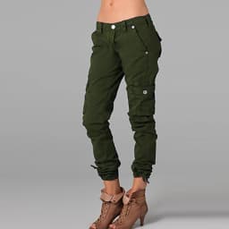2024 Europe and the United States spring and autumn new cargo pants solid color stitching pocket zipper casual pants women