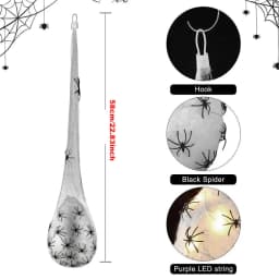 Halloween Decoration Hanging Light up Spider Egg Sacs Outdoor Decoration Glowing Spider Web Egg Indoor Lighted Gift for Party
