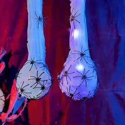Halloween Decoration Hanging Light up Spider Egg Sacs Outdoor Decoration Glowing Spider Web Egg Indoor Lighted Gift for Party