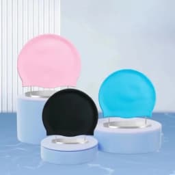 Waterproof Silicone Swim Caps Women Men High Elastic Flexible Protect Ears Hair Swimming Pool Hat for Adults Children Girls Boys