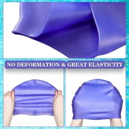 Waterproof Silicone Swim Caps Women Men High Elastic Flexible Protect Ears Hair Swimming Pool Hat for Adults Children Girls Boys