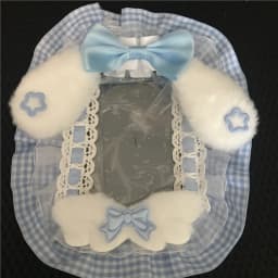 Kawaii Handmade Lace Photocard Holder Card Case for Students K-Pop Fans Photo Protective Cover Cute Rabbit Ear ID Badge Holder