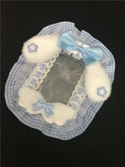 Kawaii Handmade Lace Photocard Holder Card Case for Students K-Pop Fans Photo Protective Cover Cute Rabbit Ear ID Badge Holder