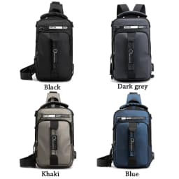 Men's Sling Crossbody Bag Anti-theft Chest Shoulder Messenger Backpack USB Port