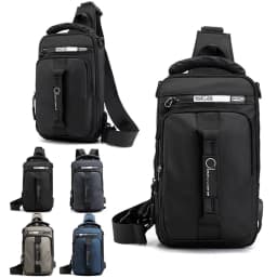 Men's Sling Crossbody Bag Anti-theft Chest Shoulder Messenger Backpack USB Port