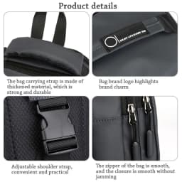 Men's Sling Crossbody Bag Anti-theft Chest Shoulder Messenger Backpack USB Port