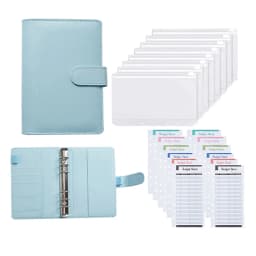 A6 Binder Planner Pink Notebook Binder and 12 Pieces 6 Hole Binder Zipper Folder,Binder Pockets Cash Envelope Wallet