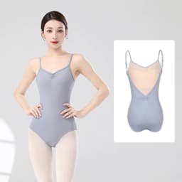 Women Ballet Leotards Adjustable Strap Ballet Bodysuit Girls Adult Dance Camisole Resilient Gymnastics Leotards with Full Lining