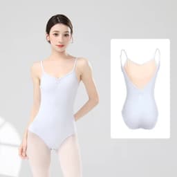 Women Ballet Leotards Adjustable Strap Ballet Bodysuit Girls Adult Dance Camisole Resilient Gymnastics Leotards with Full Lining
