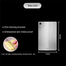 316 Stainless Steel Panel and Chopping Board Kitchen Household Thickened Double Sided Cutting Board Block Kneading Dough Board