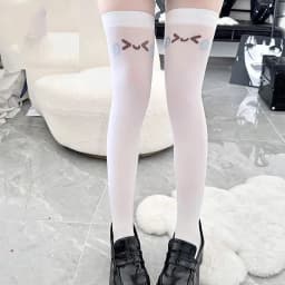 Lolita Japanese Kawaii Expression Thigh Socks Over Knee Thigh High Stockings Summer Long Socks JK Harajuku  Y2K Cosplay Socks
