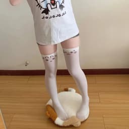 Lolita Japanese Kawaii Expression Thigh Socks Over Knee Thigh High Stockings Summer Long Socks JK Harajuku  Y2K Cosplay Socks