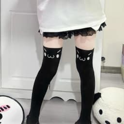 Lolita Japanese Kawaii Expression Thigh Socks Over Knee Thigh High Stockings Summer Long Socks JK Harajuku  Y2K Cosplay Socks