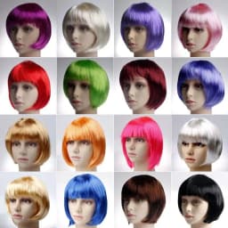 Bob Wig Pretty Women Short Bob Wigs Natural Fashion Halloween Cosplay Anime Wigs Cute Colored Synthetic Daily Party Xmas Wig