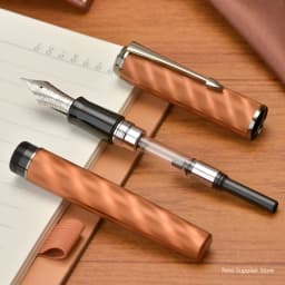 Hongdian A9 Fountain Pen #8 EF/F Nib, Moire Pattern Metal Writing Office Gift Pen