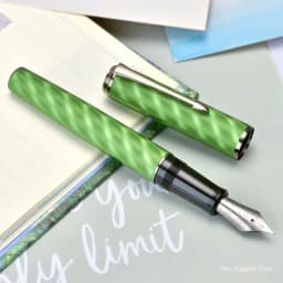 Hongdian A9 Fountain Pen #8 EF/F Nib, Moire Pattern Metal Writing Office Gift Pen