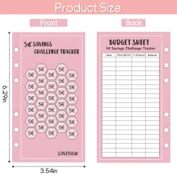 48Sheets Envelopes Eave Money, 52 Weeks Save Challenge, 30 Days Save, Euros USD Cash Envelopes Budget Planner Easy To Save
