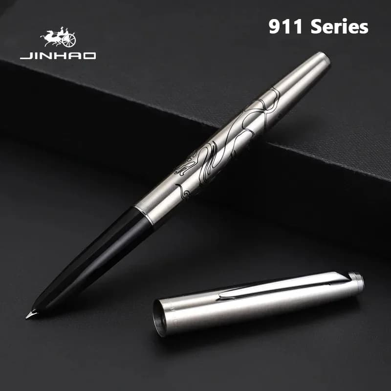 Jinhao 911 Fountain Pen Luxury All-Steel Elegant Calligraphy Ink Pens EF 0.38mm Nib Stationery Business Office School Supplies
